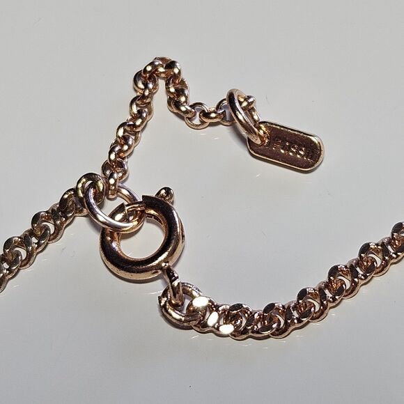 Fossil Rose Gold Tone Curved Tube Charm Pendant Necklace 16-17" - Picture 10 of 16